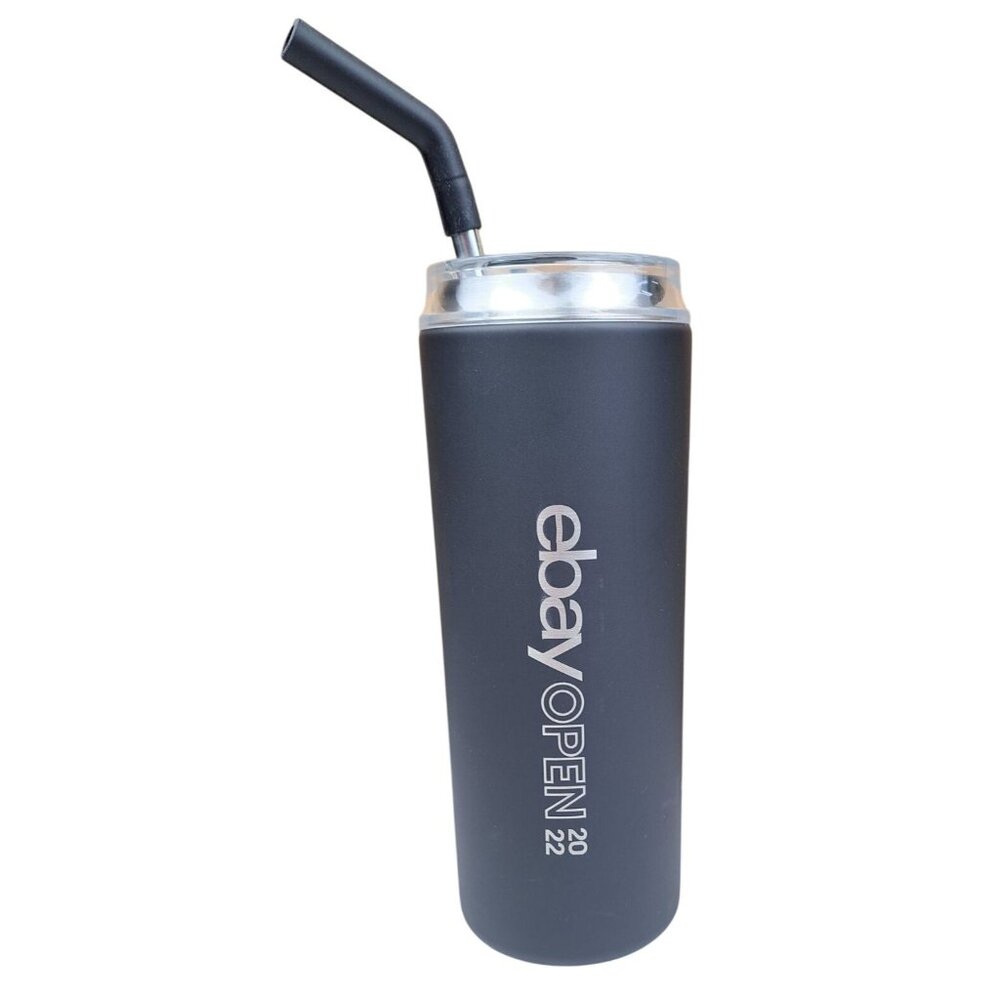 eBay Open 2022 Black Stainless Steel Travel Tumbler Lid Straw Hot Cold 20 Ounces
